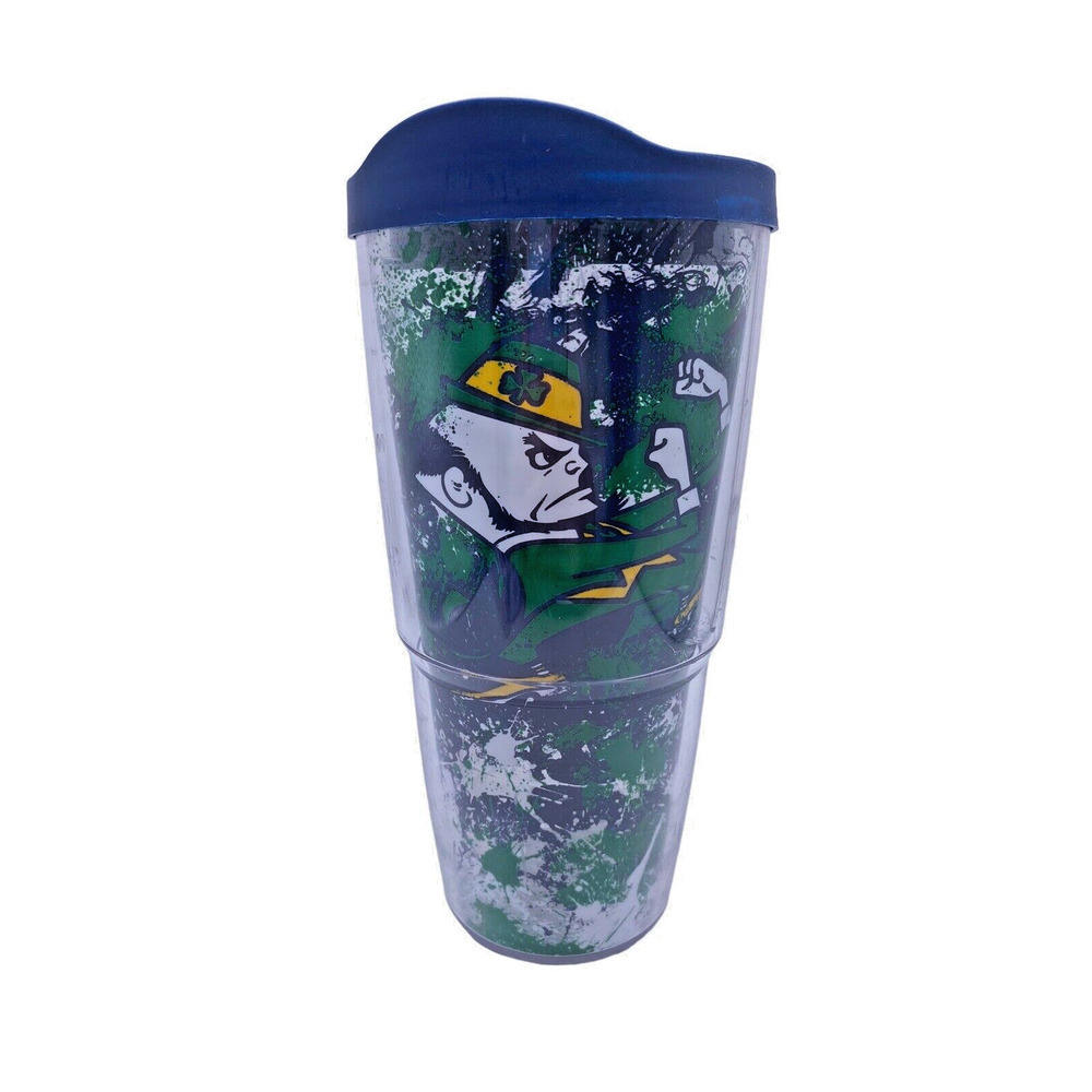 Genuine Tervis 24oz Notre Dame Fighting Irish Leprechaun Mascot Tumbler & Lid